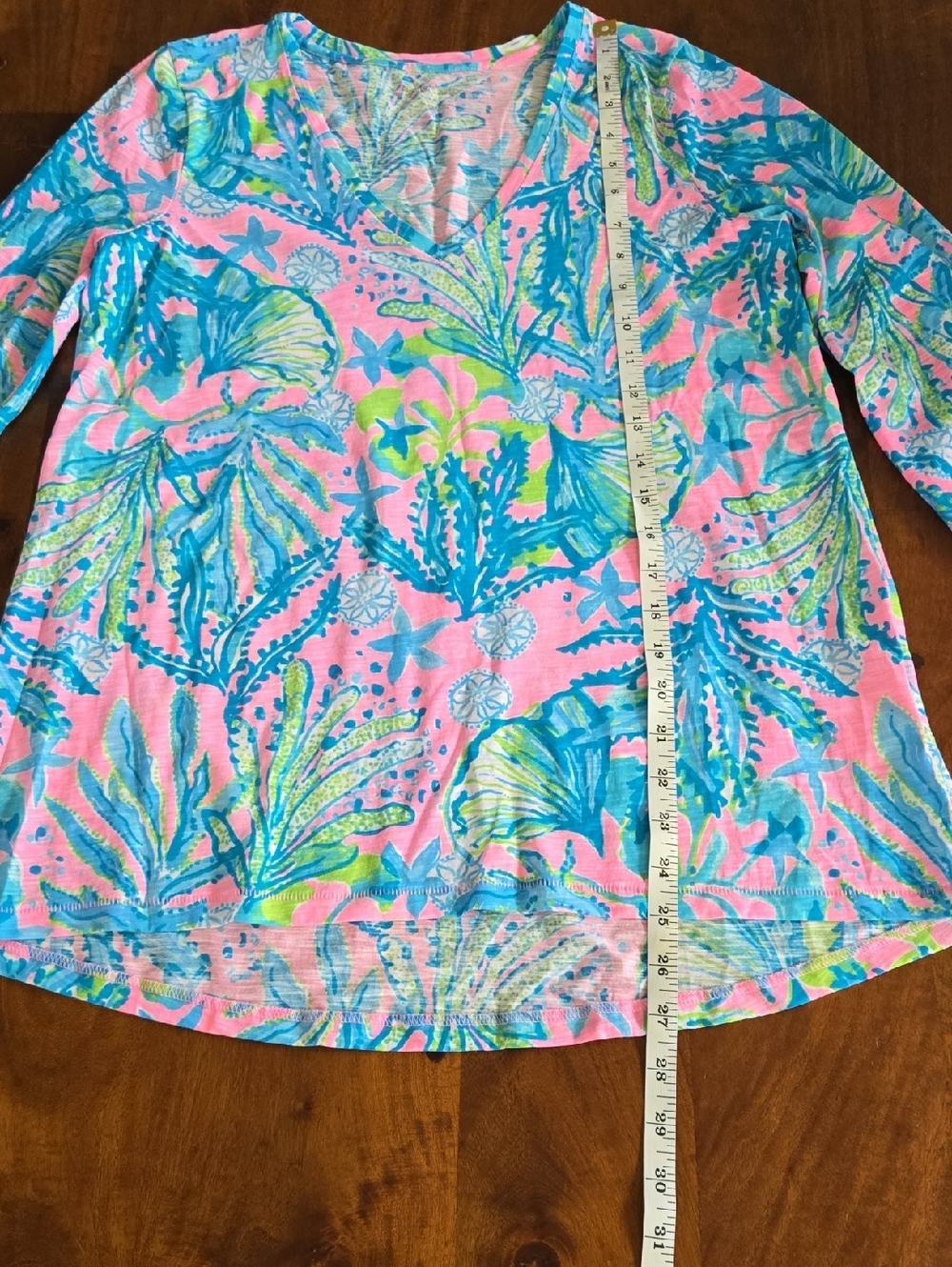 Lilly Pulitzer Etta Long Sleeve V-Neck Cotton Top Size Small - Picture 4 of 7